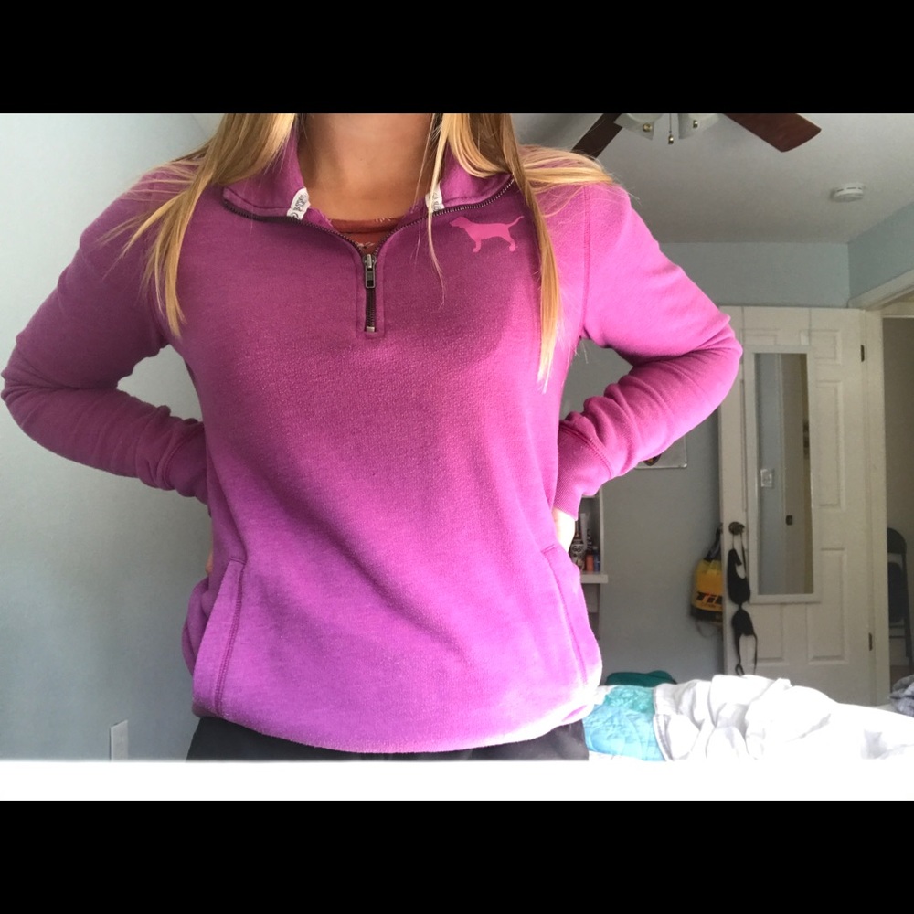 Victoria’s Secret pink crewneck/quarter zip!